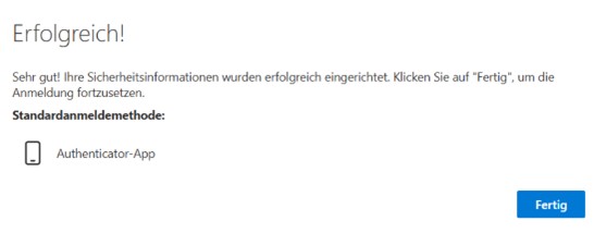 Einrichtung abgeschlossen